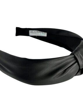 Brooklyn Black Faux Leather Knotted Headband - Headbands of Hope NWT
